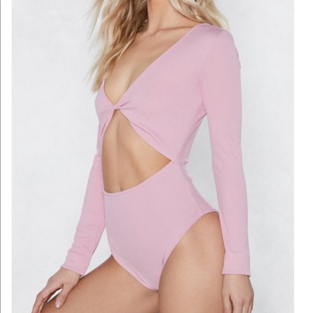 NWT nasty gal pink bodysuit